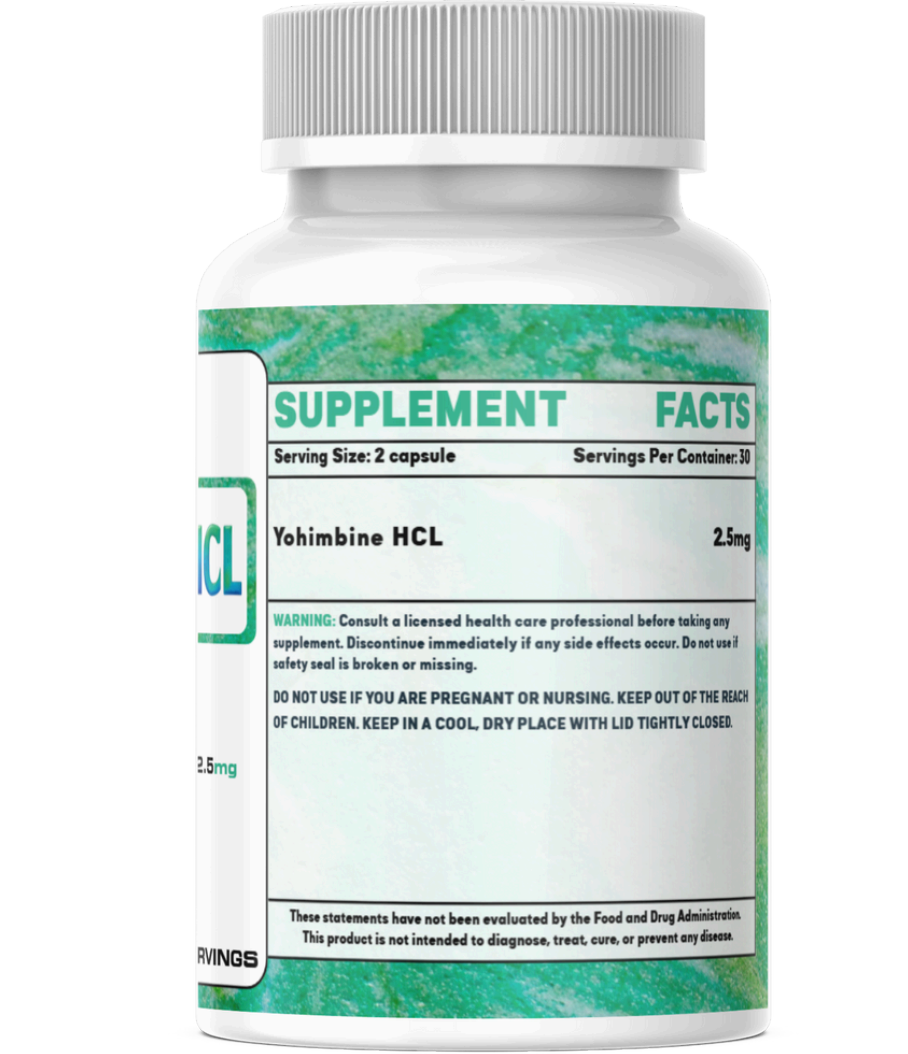 Yohimbine HCL (2.5mg) 60 Capsules - Alpha Receptor Fat Targeting Complex